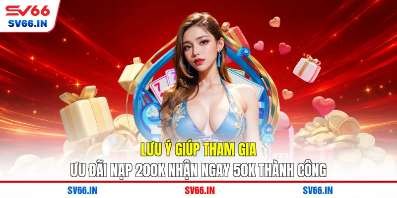 Lưu ý giúp tham gia ưu đãi nạp 200k nhận ngay 50k thành công